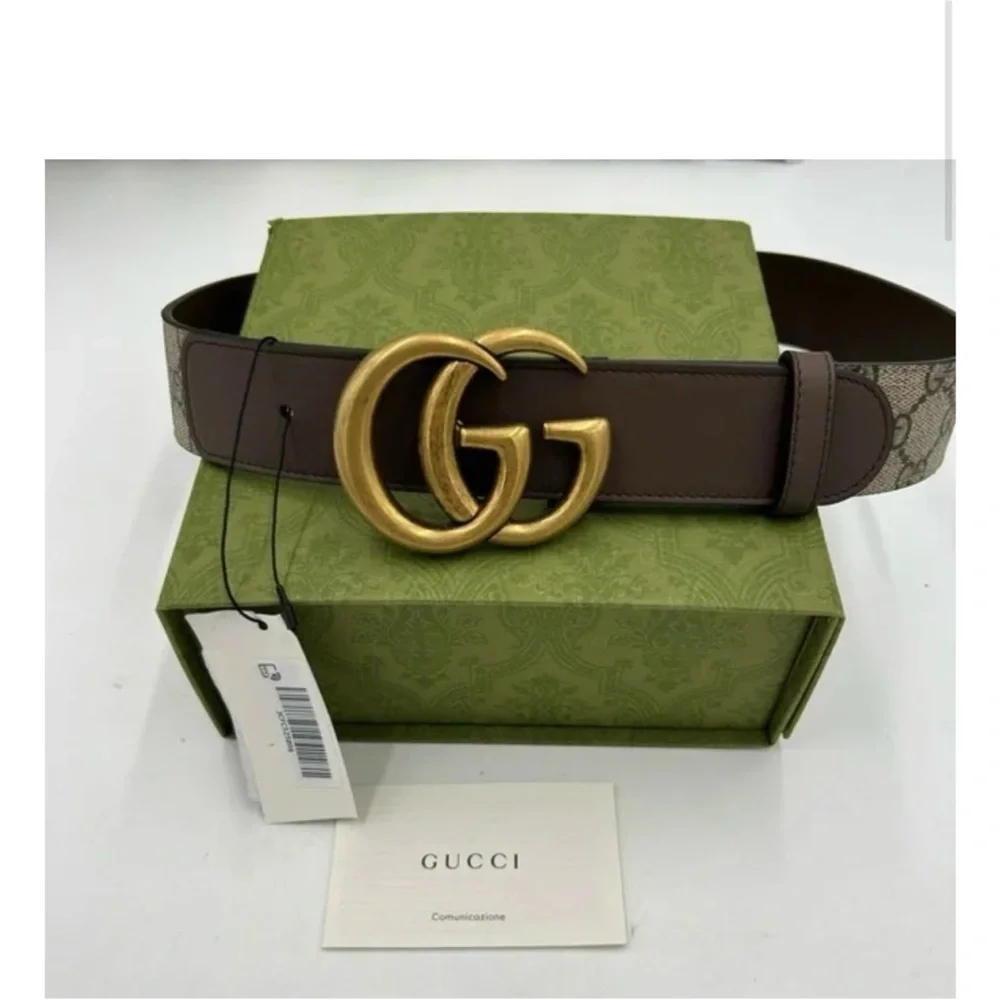 Unisex Gucci GG Marmont, Supreme leather/canvas belt size 80 cm/32 inches